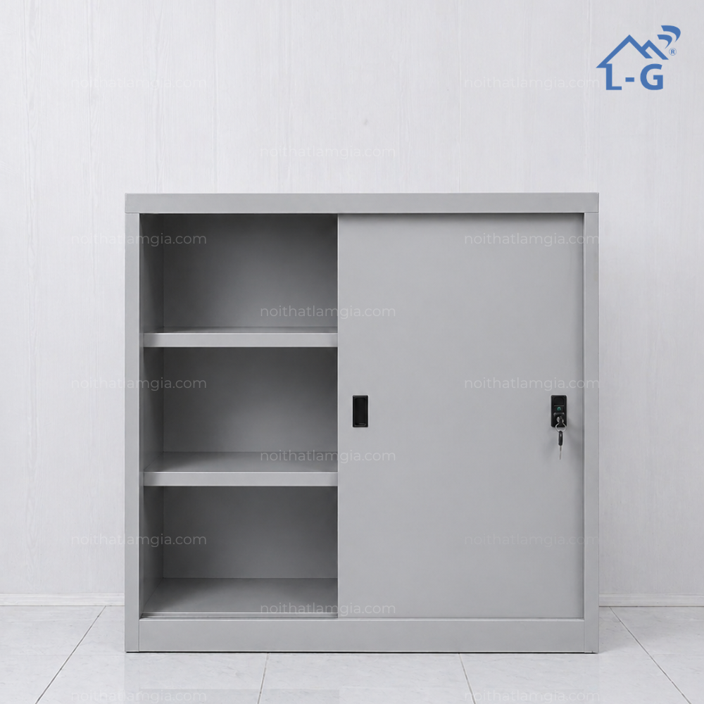 Tủ Hồ Sơ Sắt Tĩnh Điện Mini 2 Cửa Lùa Cao Cấp - TDMN2CLTLP