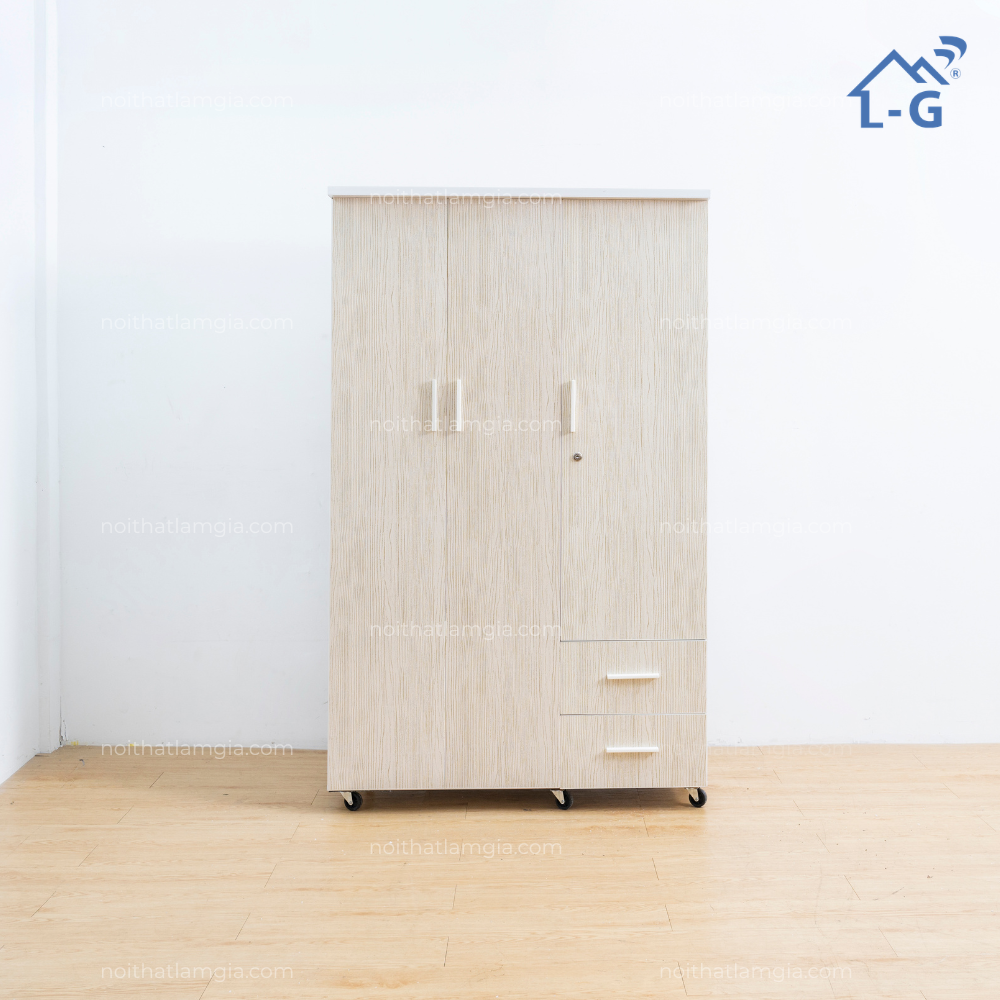 Tủ Quần Áo Nhựa Đài 3 Cánh 2 Hộc (TQANDL3C2H)