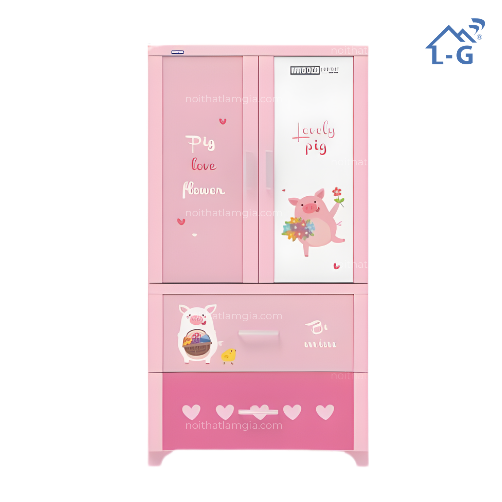 Tủ Quần Áo Nhựa Duy Tân Wing 2 Cánh - 2 Ngăn (TQANDTW2C2N)