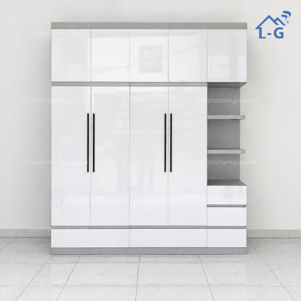Tủ Quần Áo Nhựa Ecoplast 4 Cánh Có Kệ Trang Trí (TQANE4CCKTT)