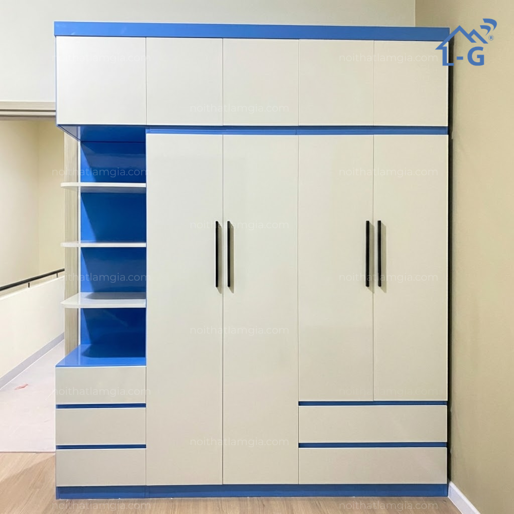 Tủ Quần Áo Nhựa Ecoplast Kèm Kệ Trang Trí 4 Ngăn (TQANEKTT4N)