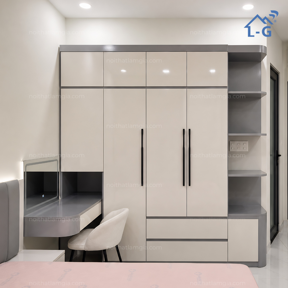 Tủ Quần Áo Nhựa Ecoplast Kết Hợp Bàn Trang Điểm (TQAMEKHBTD)