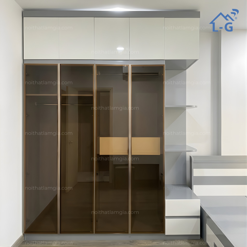 Tủ Quần Áo Nhựa Ecoplast Khung Nhôm Cánh Kính (TQANEKNCK)