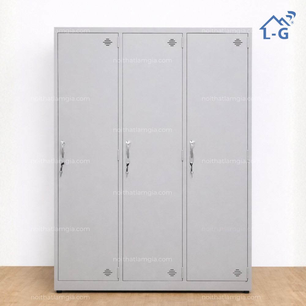 Tủ Quần Áo Sắt Sơn Tĩnh Điện 3 Cánh Mở (TQASSTD3CM)