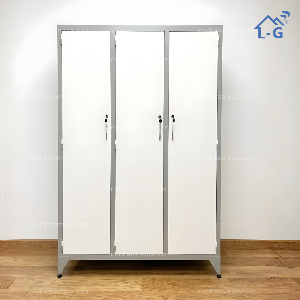 Tủ Quần Áo Sắt Sơn Tĩnh Điện 3 Cánh Thẳng (TQASSTD3CT)