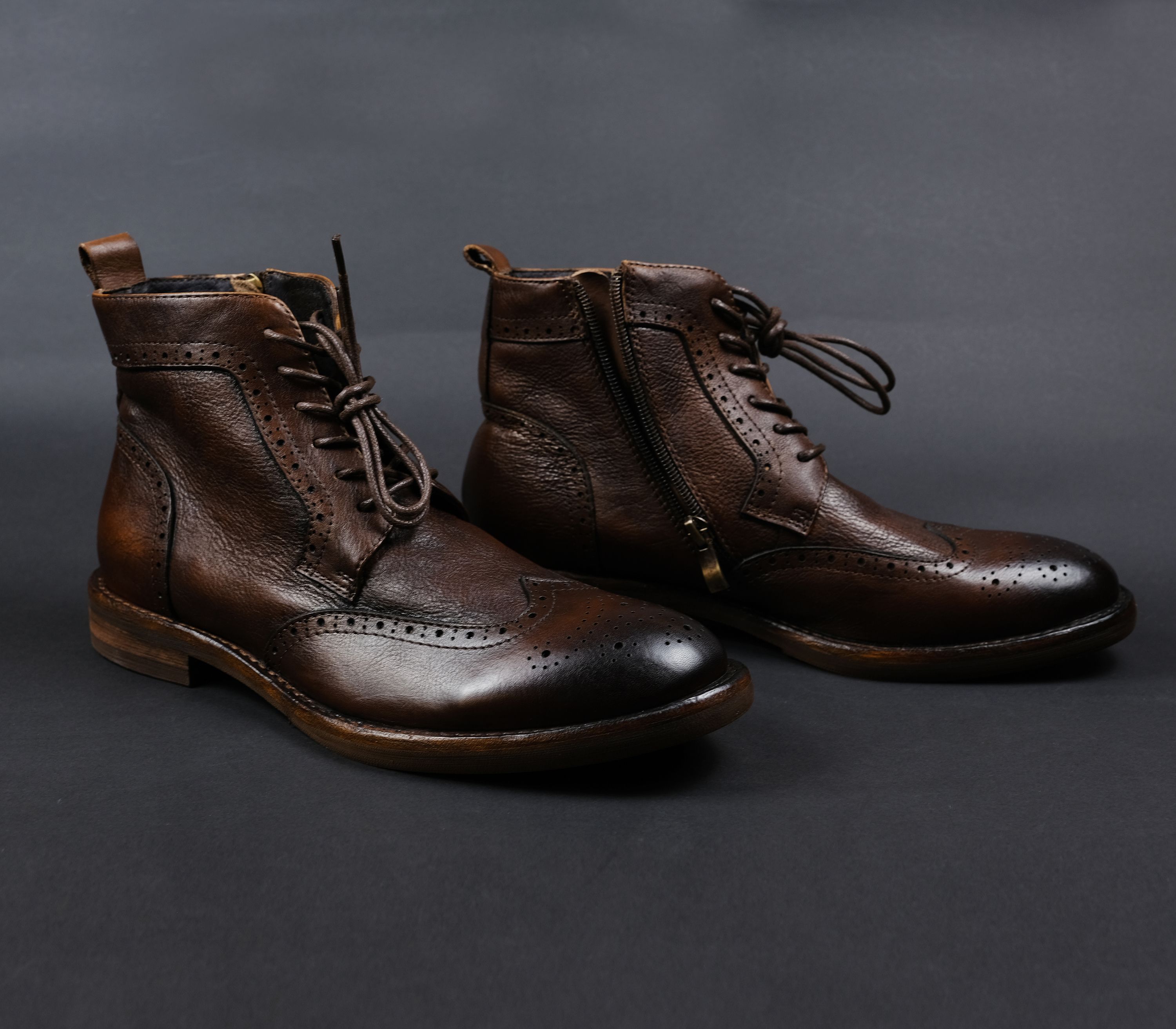 Retro Boots Wingtips-ZIP 208-CN