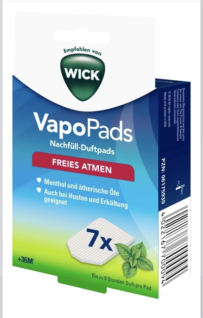 MIẾNG ĐỆM XÔNG TINH DẦU VAPO PADS MENTHOL 7 ST-ĐỨC