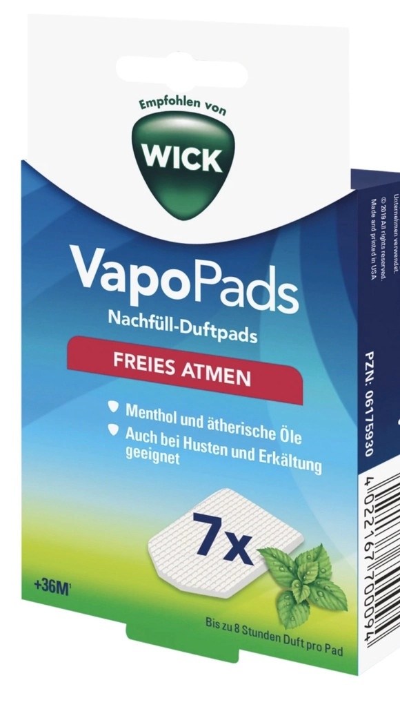 MIẾNG ĐỆM XÔNG TINH DẦU VAPO PADS MENTHOL 7 ST-ĐỨC