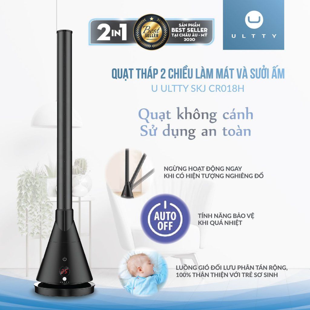 Quạt Tháp 2 Chiều Làm Mát & Sưởi Ấm Ultty SKJ-CR018H