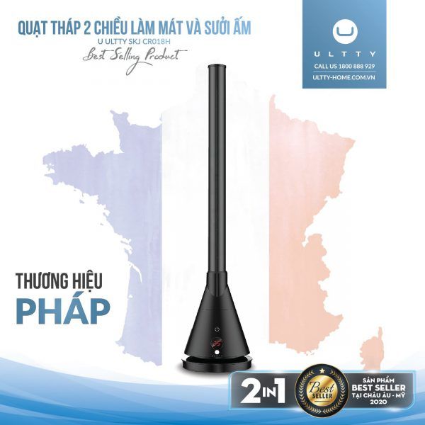 Quạt Tháp 2 Chiều Làm Mát & Sưởi Ấm Ultty SKJ-CR018H