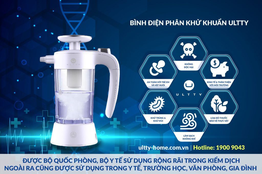 Bình Điện Phân Phun Sương Diệt Khuẩn Ultty- Sản Xuất Anolyte