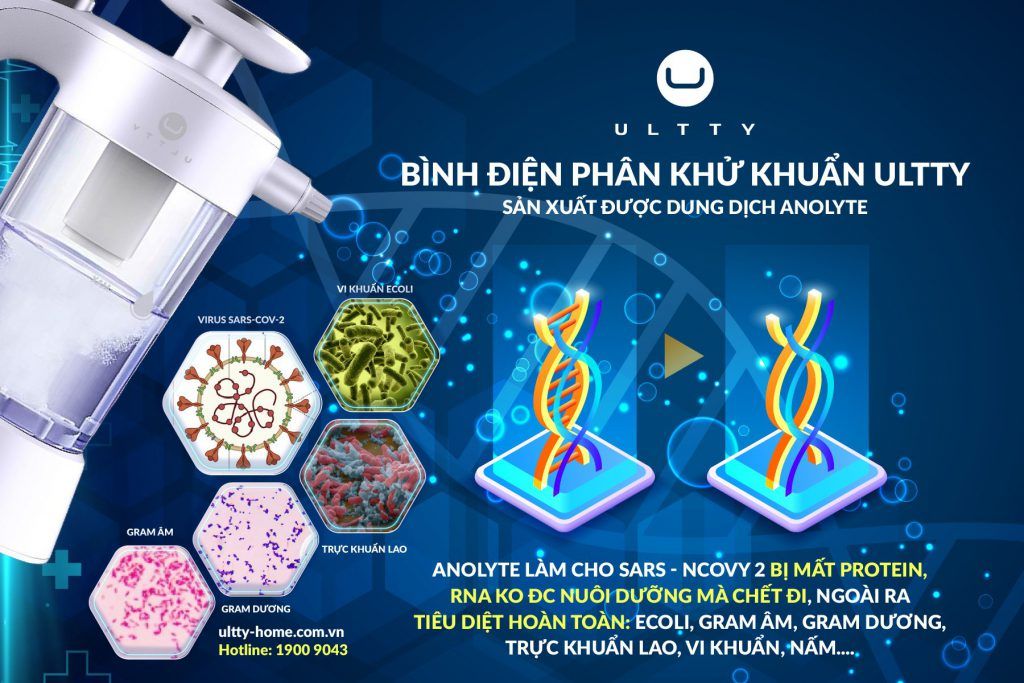 Bình Điện Phân Phun Sương Diệt Khuẩn Ultty- Sản Xuất Anolyte