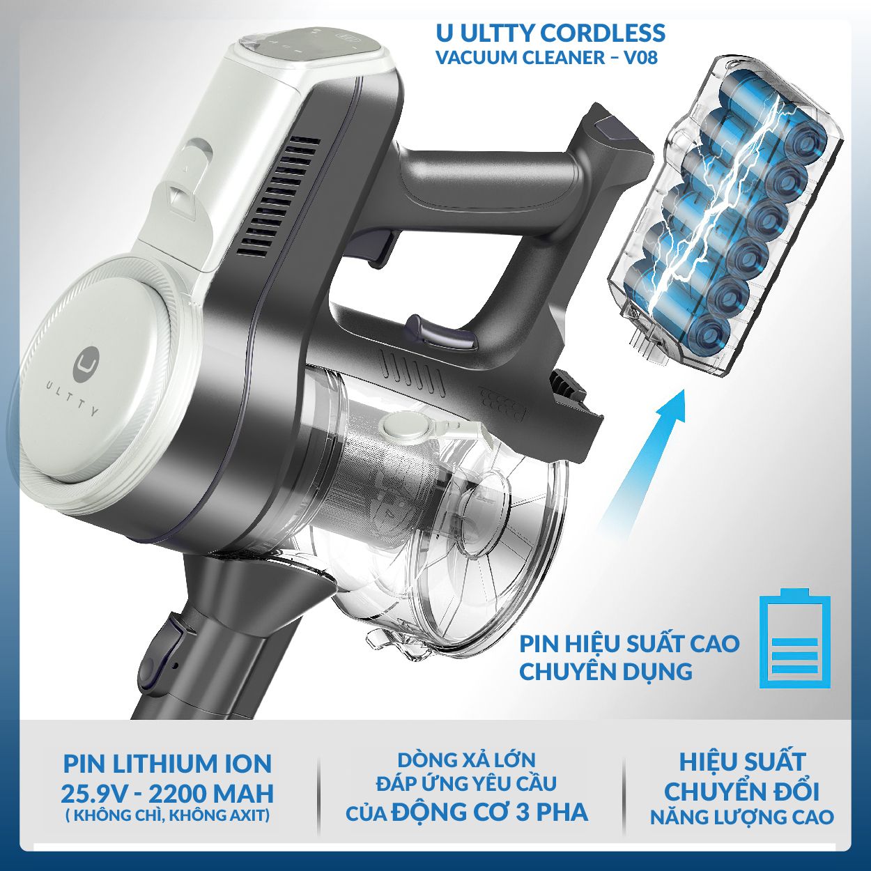 Máy Hút Bụi Và Lau Nhà Ultty V08