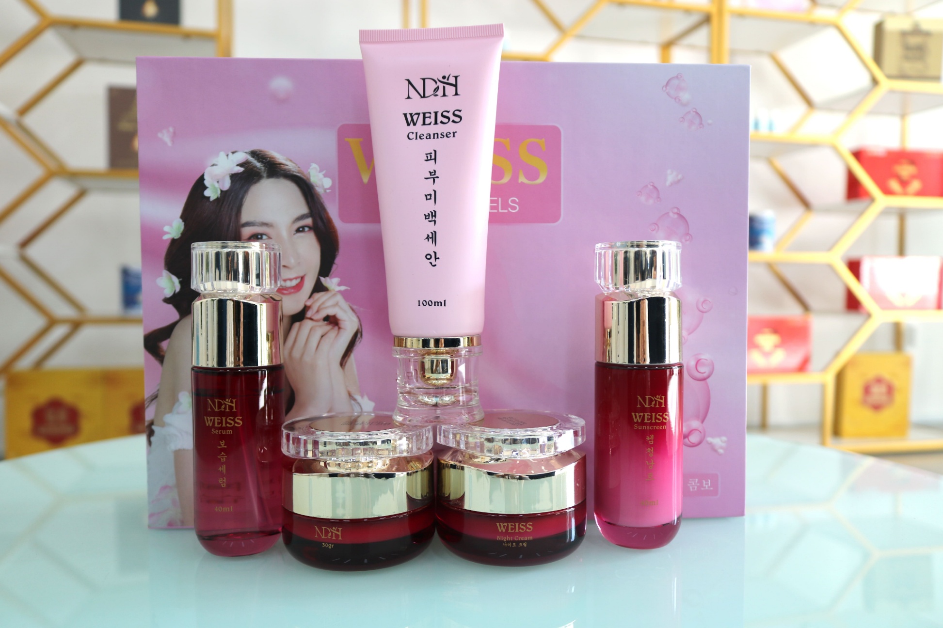 Bộ Mỹ Phẩm Trị Nám- Dưỡng Trắng Da Cao Cấp Weiss Skin Care Sels 5in1