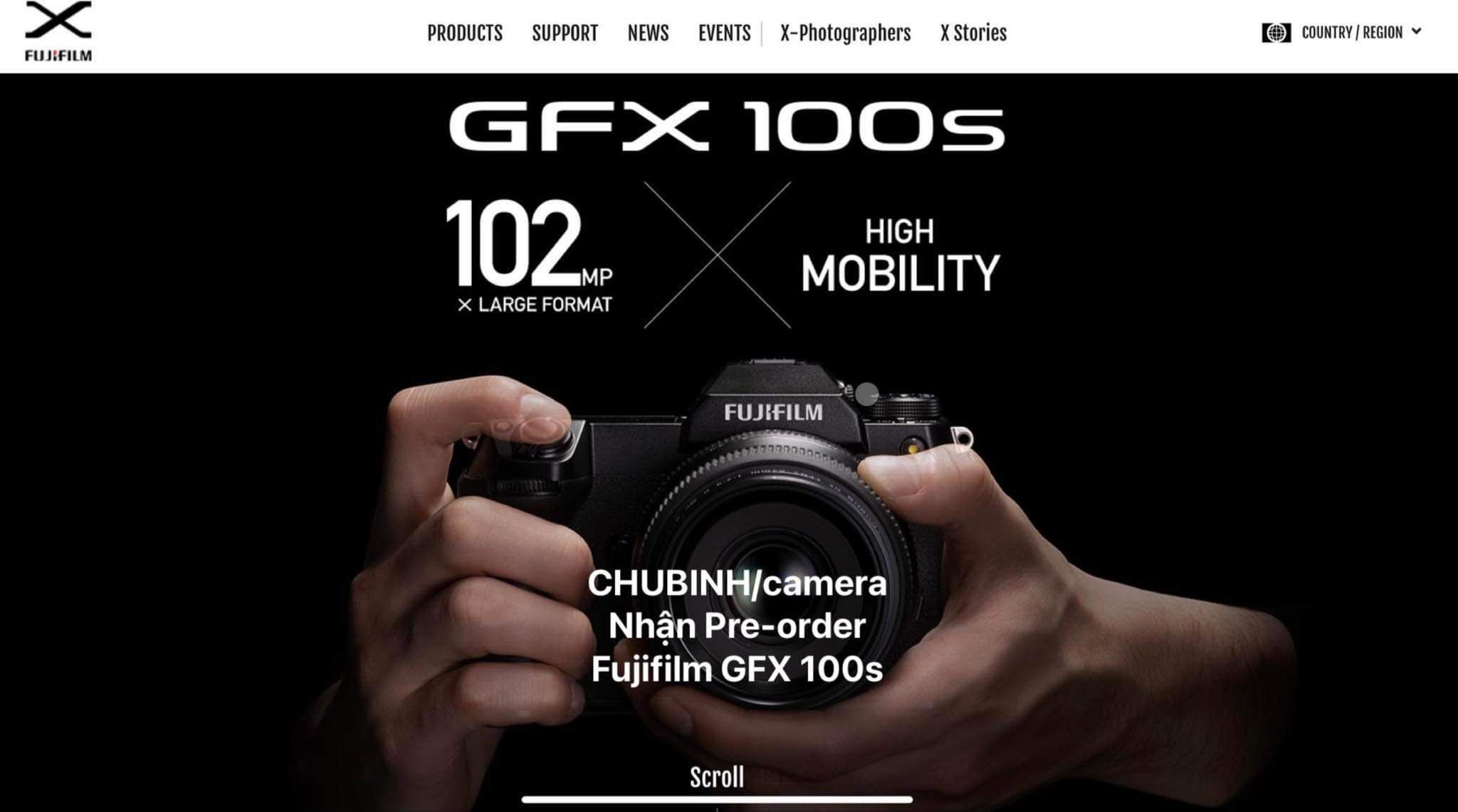 Nhận đặt hàng Fujifilm Mediumformat GFX100S