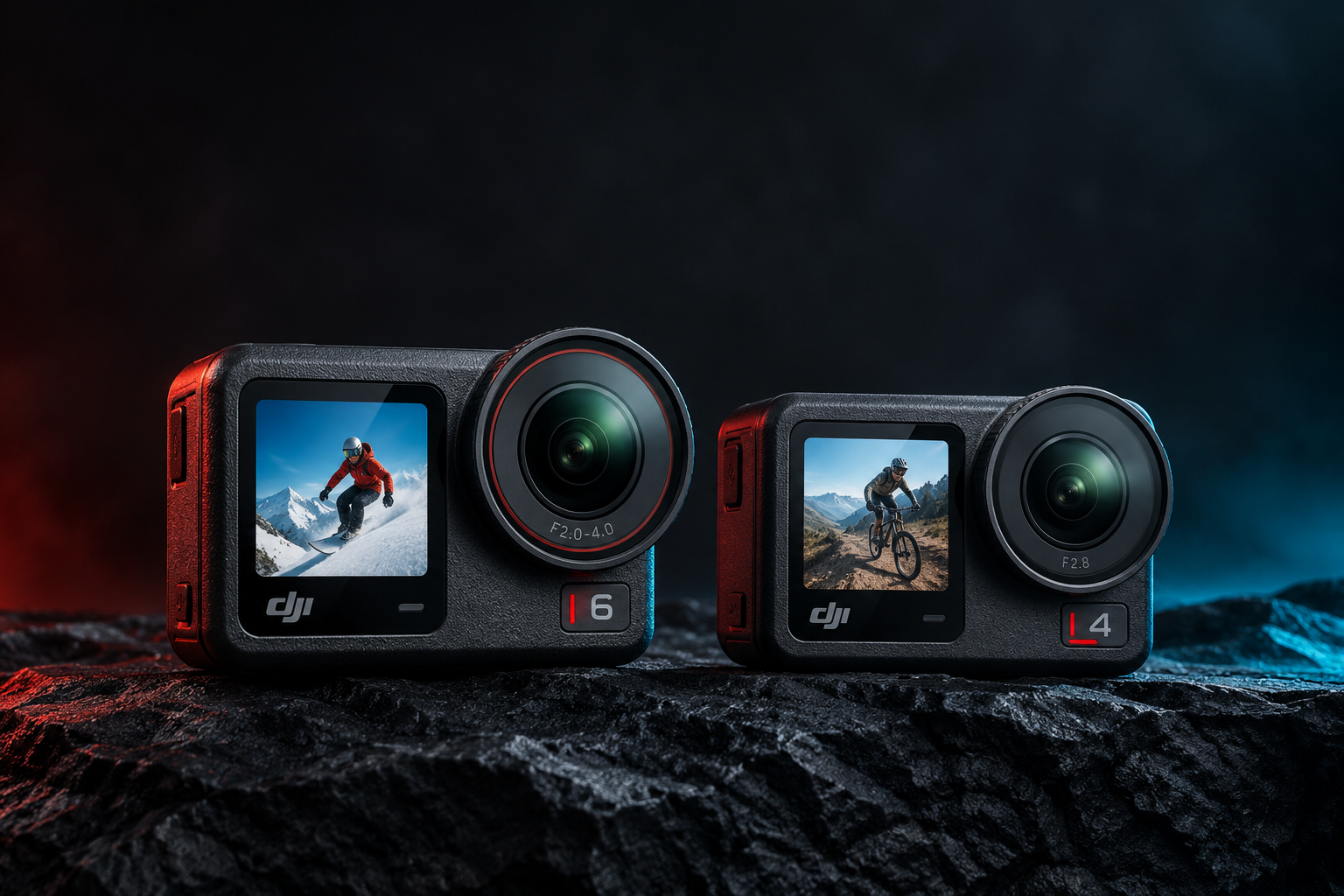 Hai camera hành trình DJI trên nền đá tốiակարգ.png