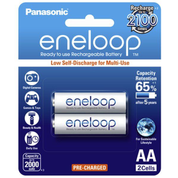 Pin sạc Panasonic Eneloop AA 2000 mah (AA vỉ 2 pin)