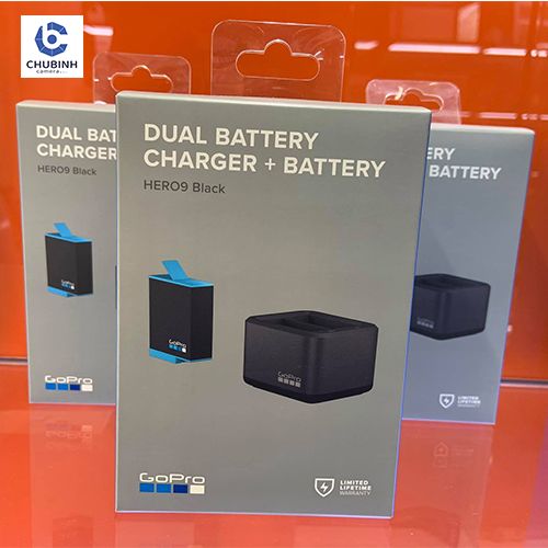 Bộ sạc đôi Dual Battery Charger + Battery cho GoPro Hero9 | Chính hãng