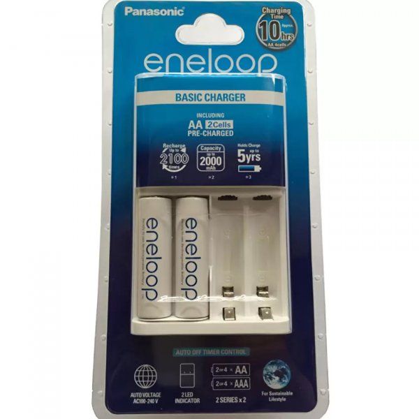 Bộ sạc Panasonic Eneloop 2100mAh (AA kèm 2 pin)