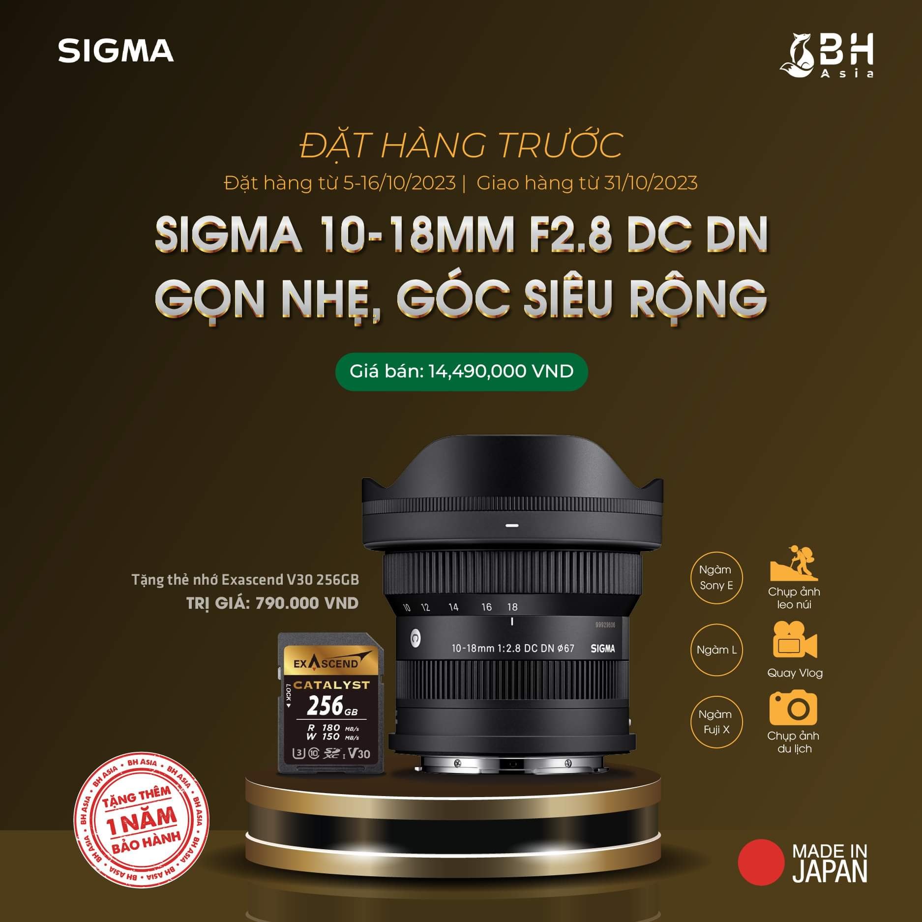 ỐNG KÍNH SIGMA 10-18MM F2.8 DC DN (C) | Chính Hãng