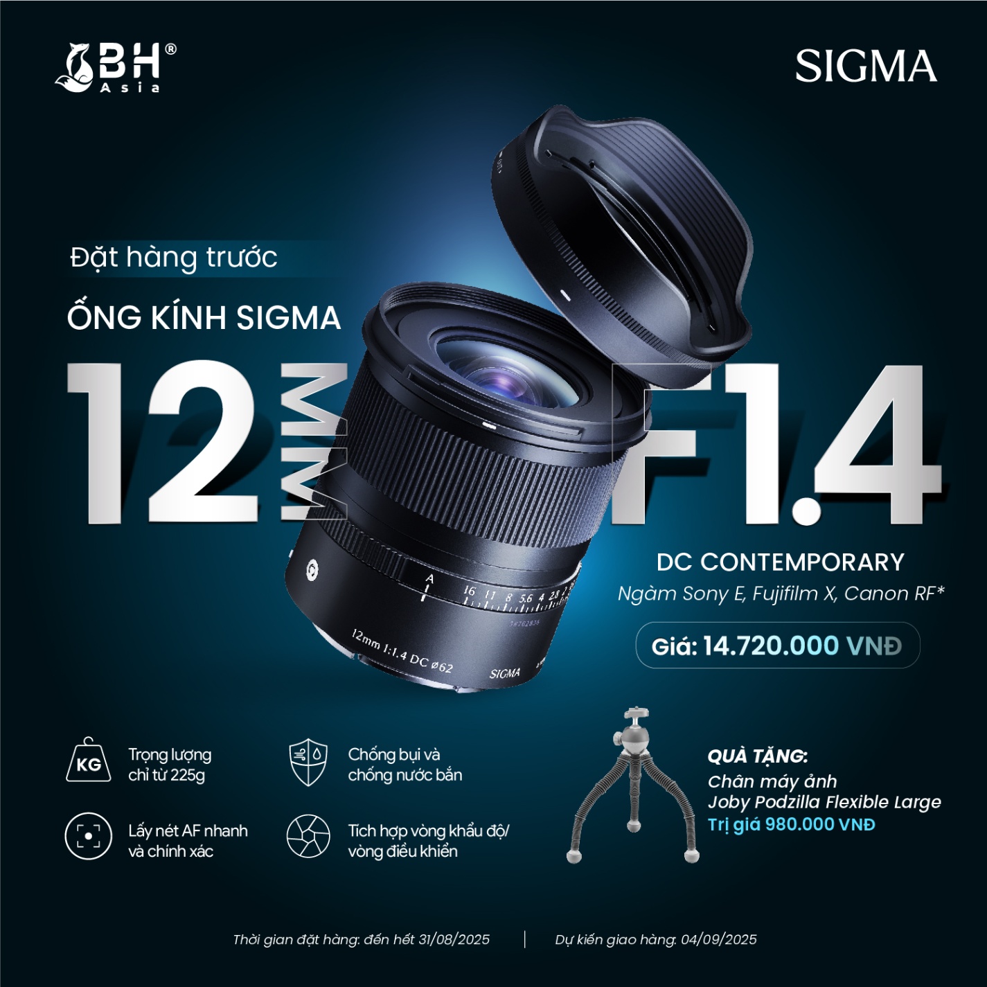 Ống kính Sigma 12mm F1.4 DC DN | Chính hãng