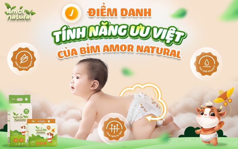 Điểm danh 9 tính năng của bỉm Amor Natural