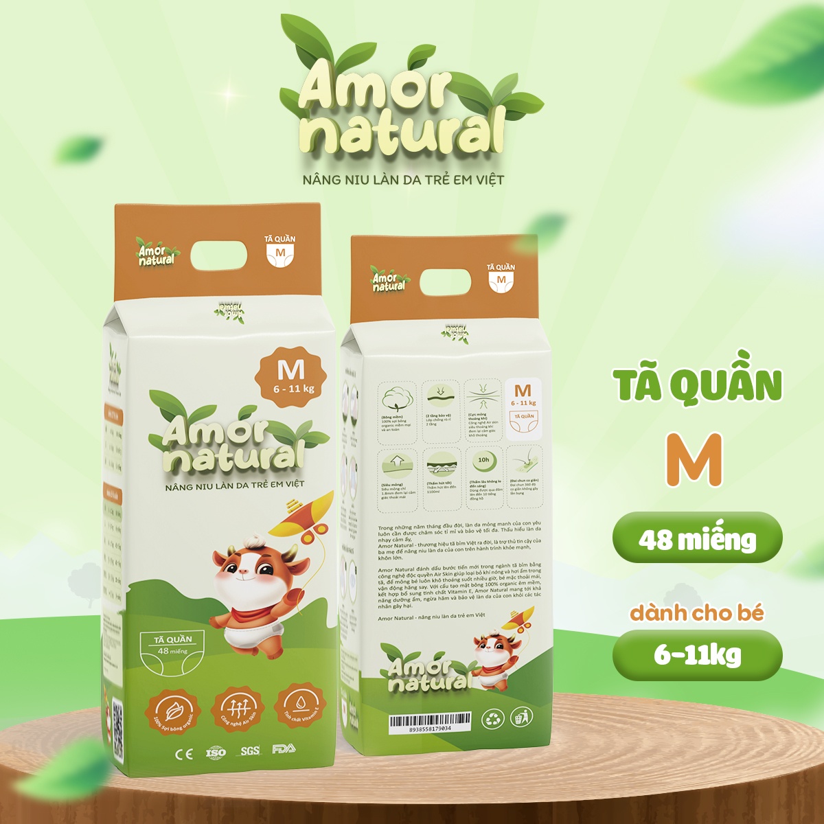 AMOR NATURAL - Tã bỉm quần M48