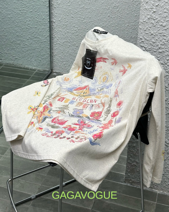 GAGAVOGUE BLEGCHV HAND DRAWN GRAPHIC TEE