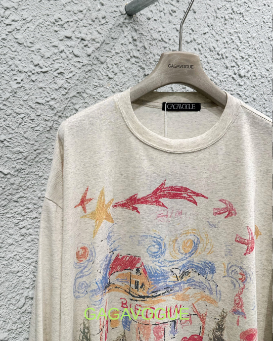 GAGAVOGUE BLEGCHV HAND DRAWN GRAPHIC TEE