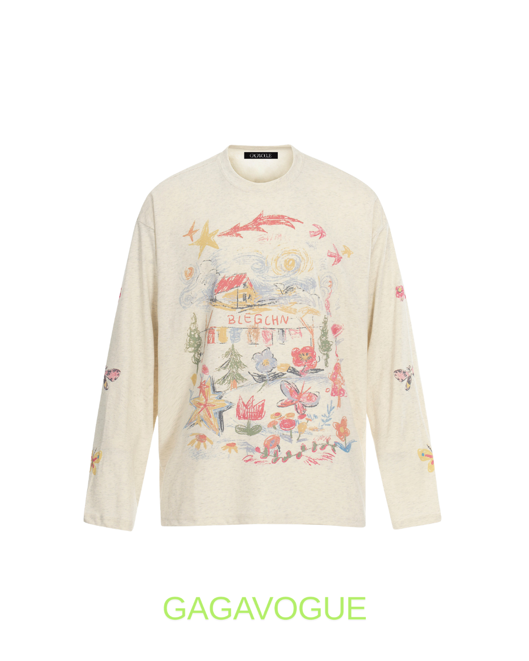 GAGAVOGUE BLEGCHV HAND DRAWN GRAPHIC TEE