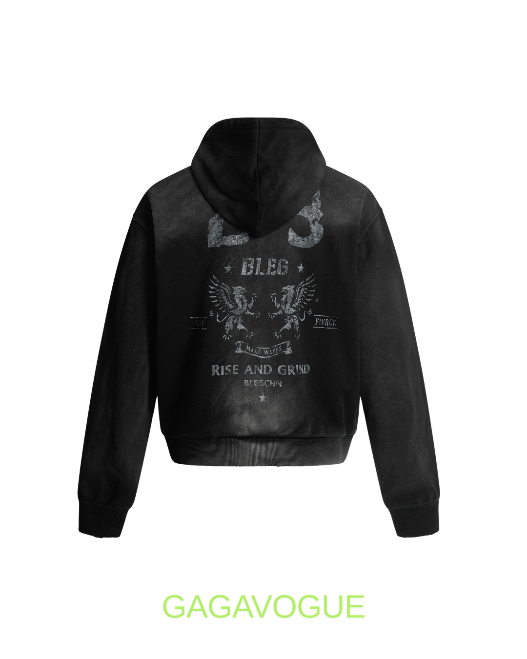 GAGAVOGUE BLEG CHAOS WASH ZIP HOODIE
