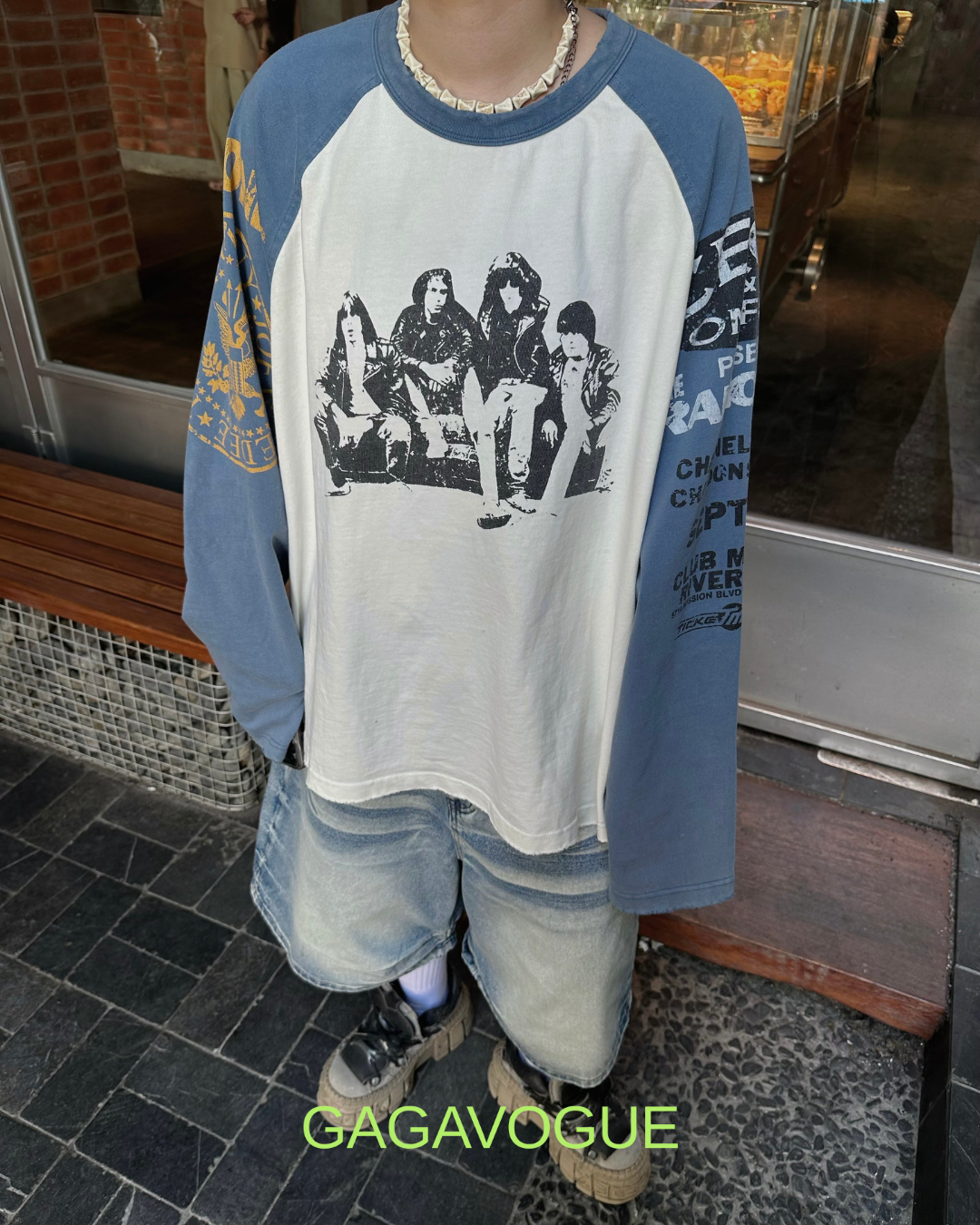 GAGAVOGUE VINTAGE RAGLAN GRAPHIC LONG SLEEVE