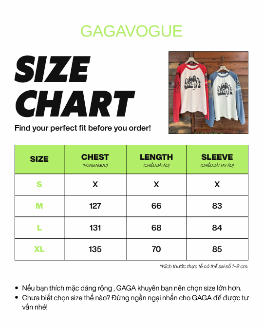 GAGAVOGUE VINTAGE RAGLAN GRAPHIC LONG SLEEVE