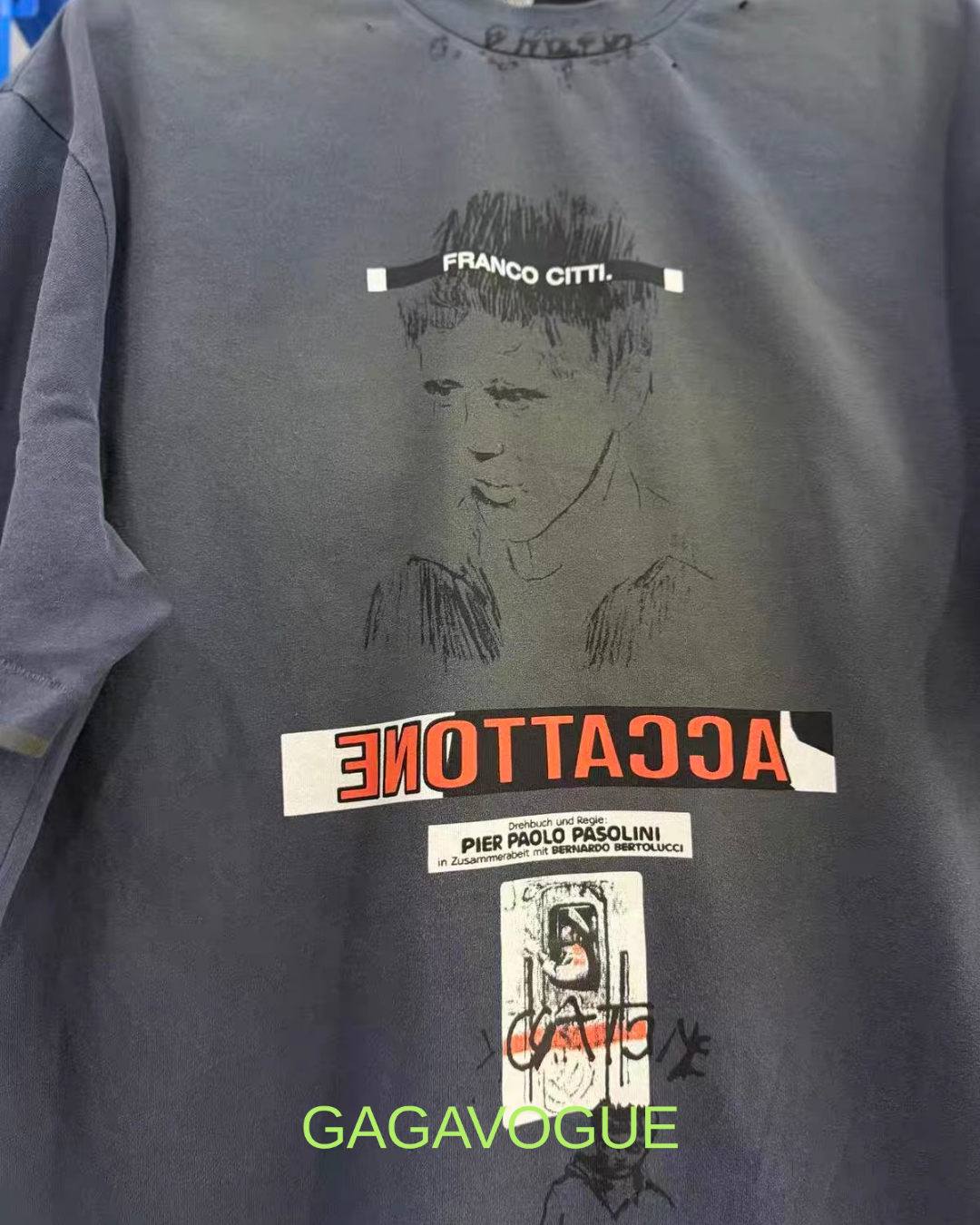GAGAVOGUE FRANCO CITTA FILM ARCHIVE GRAPHIC TEE