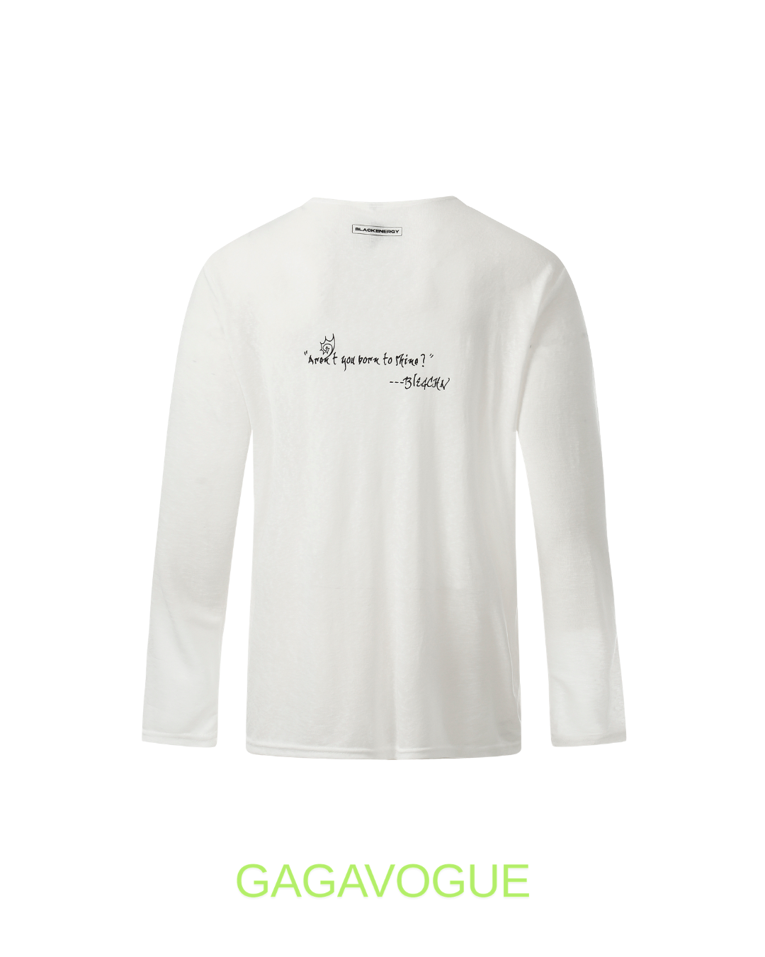 GAGAVOGUE FADED BLOG ASYMMETRIC HENLEY LONG SLEEVE TEE
