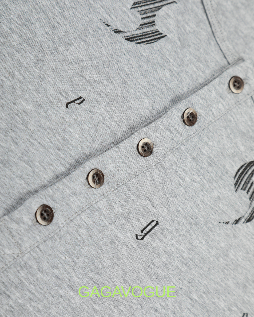 GAGAVOGUE FALLEN WINGS HENLEY LONG SLEEVE TEE