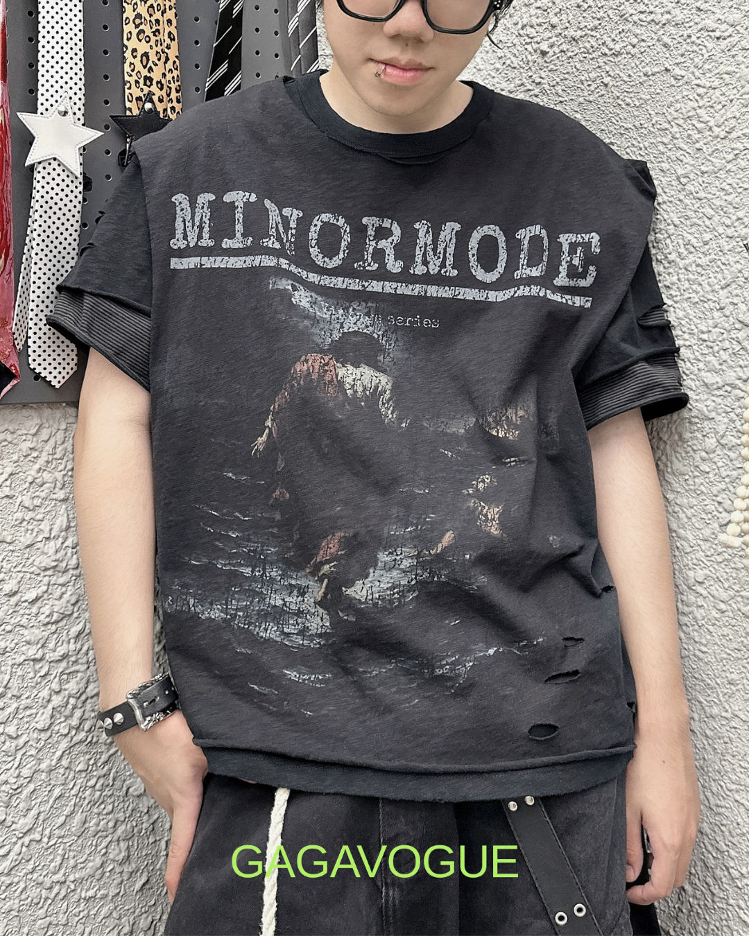 MINORMODE DARK SERIES DISTRESSED OVERSIZED T-SHIRT