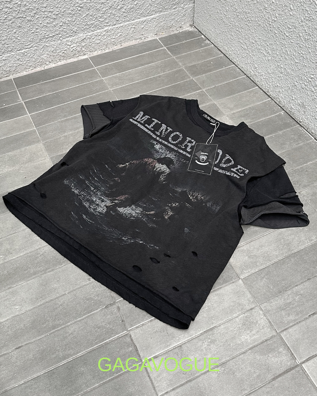 MINORMODE DARK SERIES DISTRESSED OVERSIZED T-SHIRT
