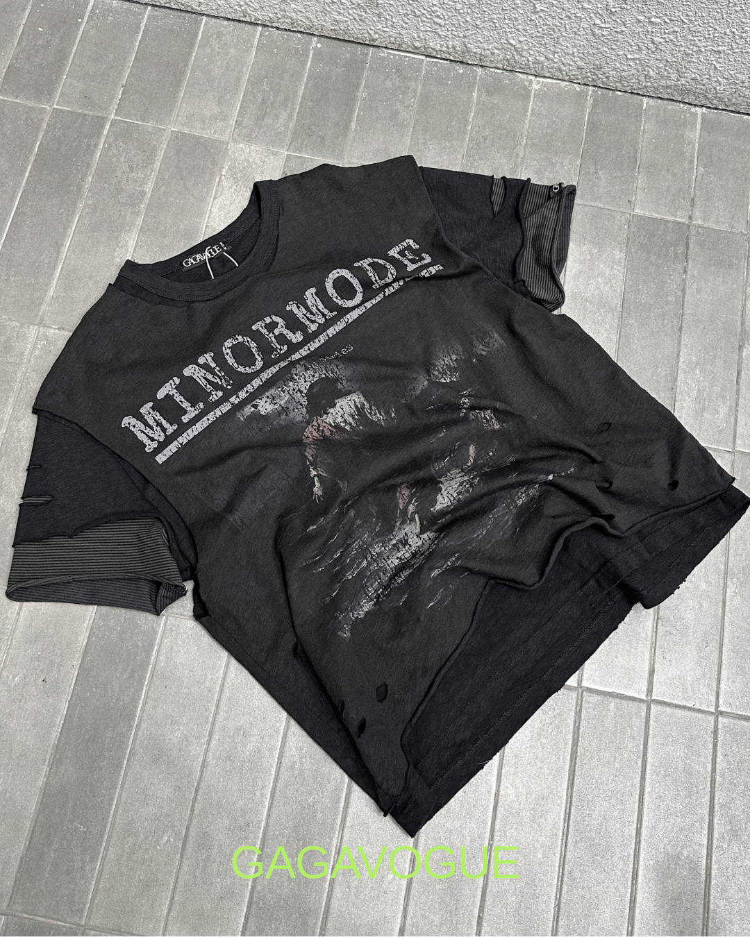 MINORMODE DARK SERIES DISTRESSED OVERSIZED T-SHIRT
