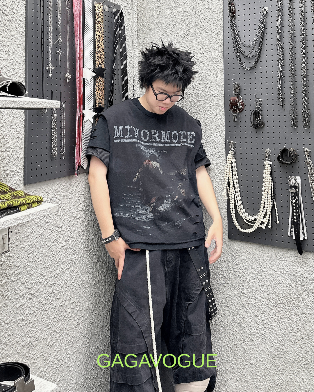 MINORMODE DARK SERIES DISTRESSED OVERSIZED T-SHIRT