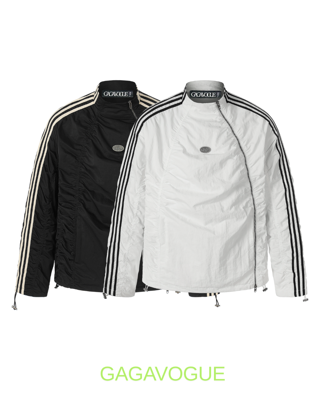 GAGAVOGUE STRIPE TRACK ZIP JACKET