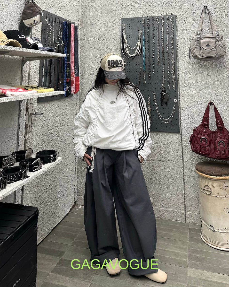 GAGAVOGUE STRIPE TRACK ZIP JACKET