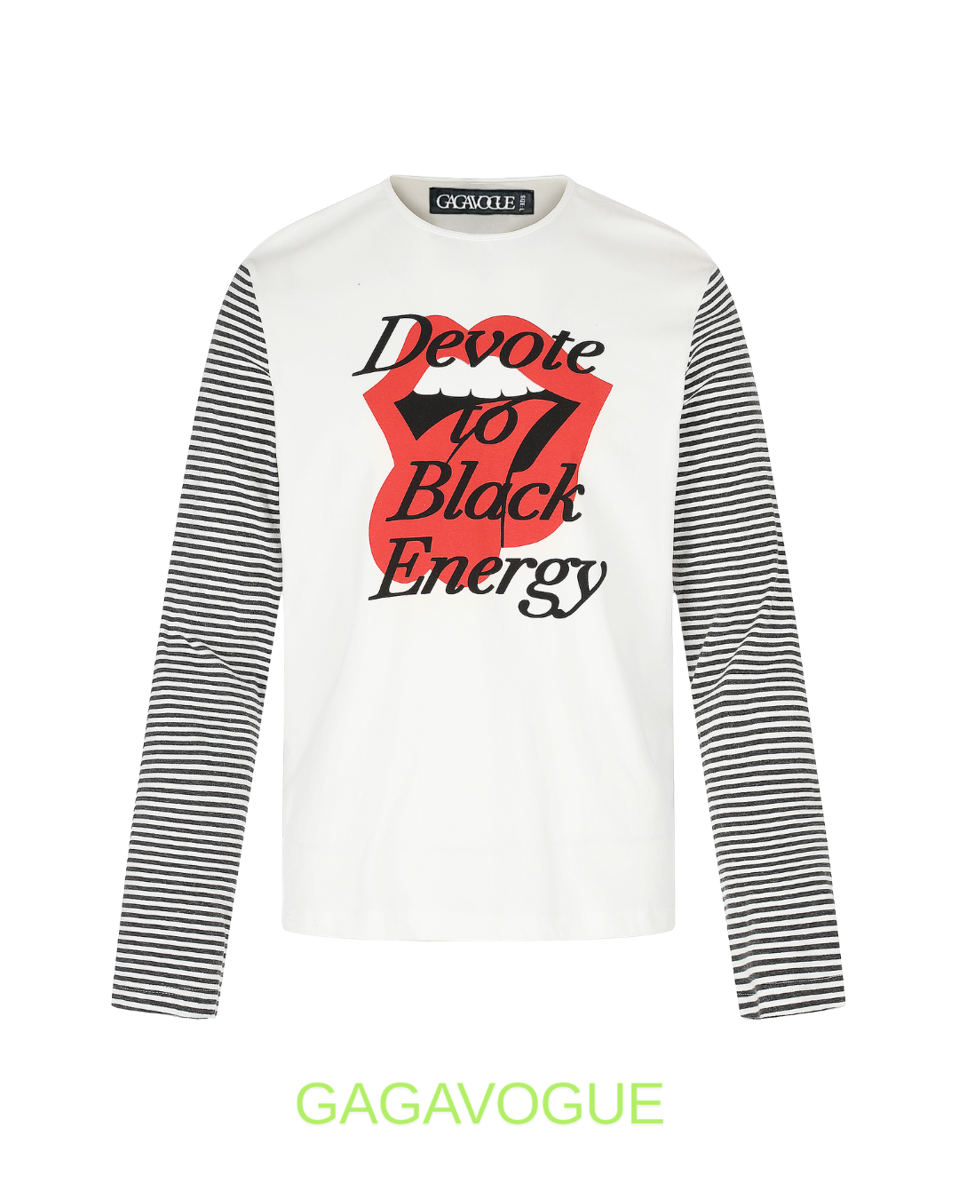 GAGAVOGUE DEVOTE TO BLACK ENERGY LAYERED LONG SLEEVE T-SHIRT