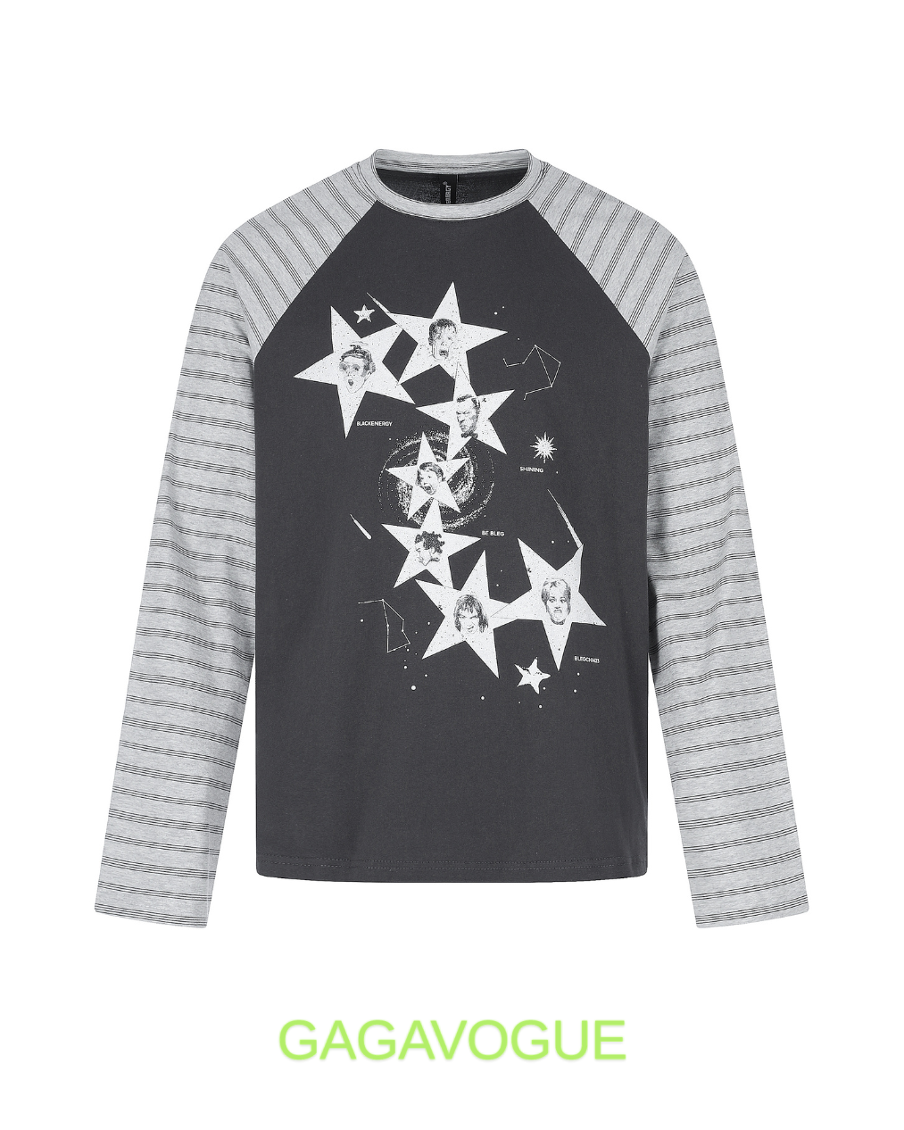 GAGAVOGUE STAR CONSTELLATION RAGLAN LONG SLEEVE T-SHIRT
