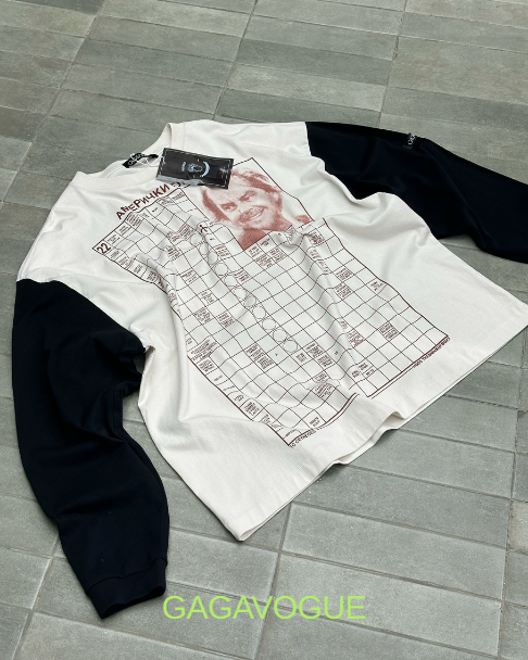 AMERICAN ACTOR LAYERED GRAPHIC LONG SLEEVE T-SHIRT
