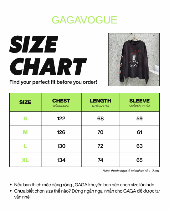 GAGAVOGUE REALITY OF GOD GRAPHIC LONG SLEEVE TEE