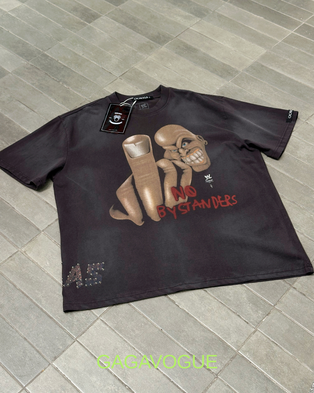 GAGAVOGUE REBEL HAND GRAPHIC OVERSIZED T-SHIRT