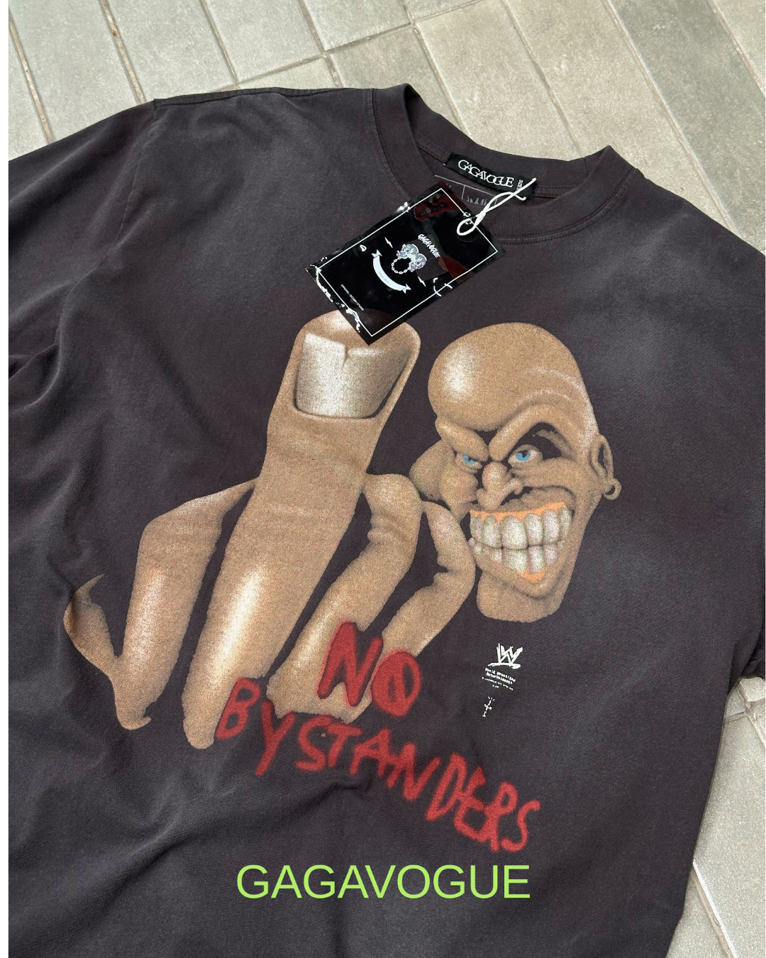 GAGAVOGUE REBEL HAND GRAPHIC OVERSIZED T-SHIRT