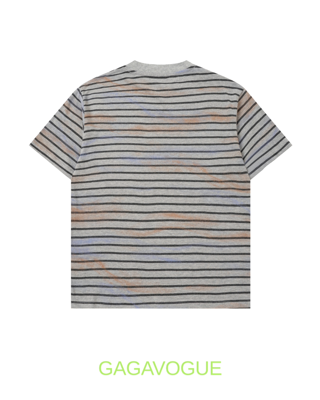 GAGAVOGUE HOME WAY OF LIFE STRIPED GRAPHIC OVERSIZED T-SHIRT