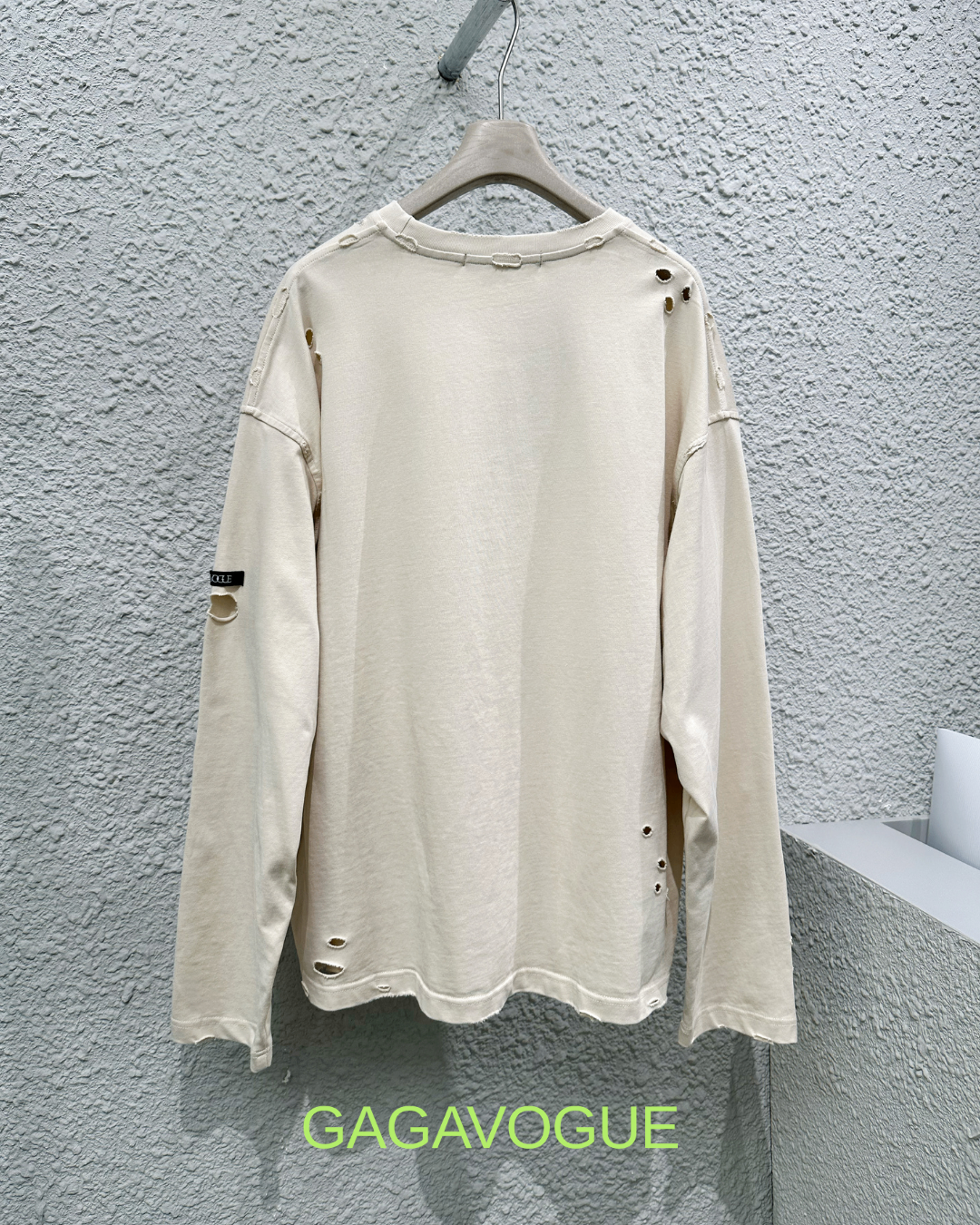 GAGAVOGUE THINK OUTSIDE THE BOX DISTRESSED SWEATSHIRT